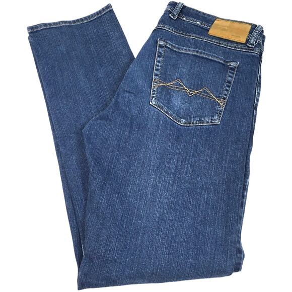 Mac Jeans Slim Skinny Fit Dark Wash Blue Denim Men's Straight Leg Pants Casual